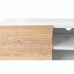 Meuble TV blanc et imitation hêtre*IDMarket Discount