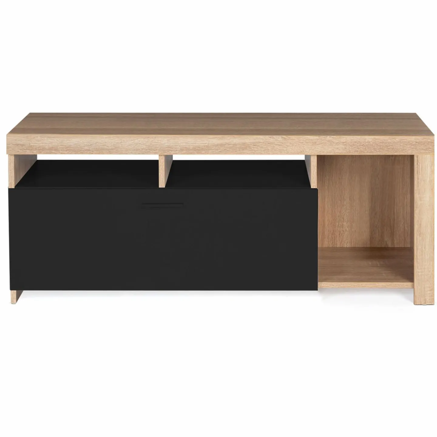 Meuble TV bois et placard noir moderne*IDMarket Outlet