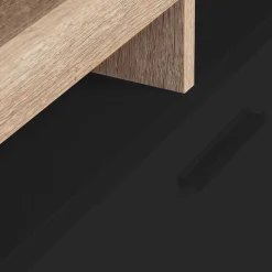 Meuble TV bois et placard noir moderne*IDMarket Outlet