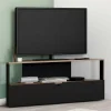 Meuble TV d'angle bois façon hêtre et noir 100 cm*IDMarket Best