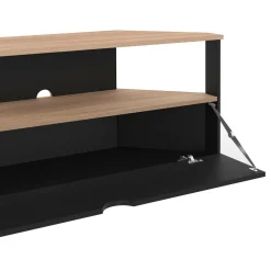 Meuble TV d'angle bois façon hêtre et noir 100 cm*IDMarket Best