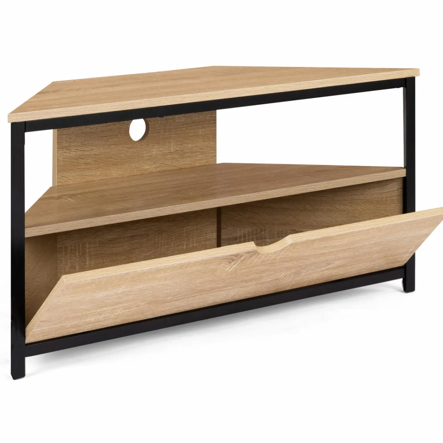 Meuble TV d'angle industriel*IDMarket