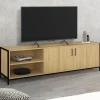 Meuble TV industriel 160 cm avec 2 portes*IDMarket Online
