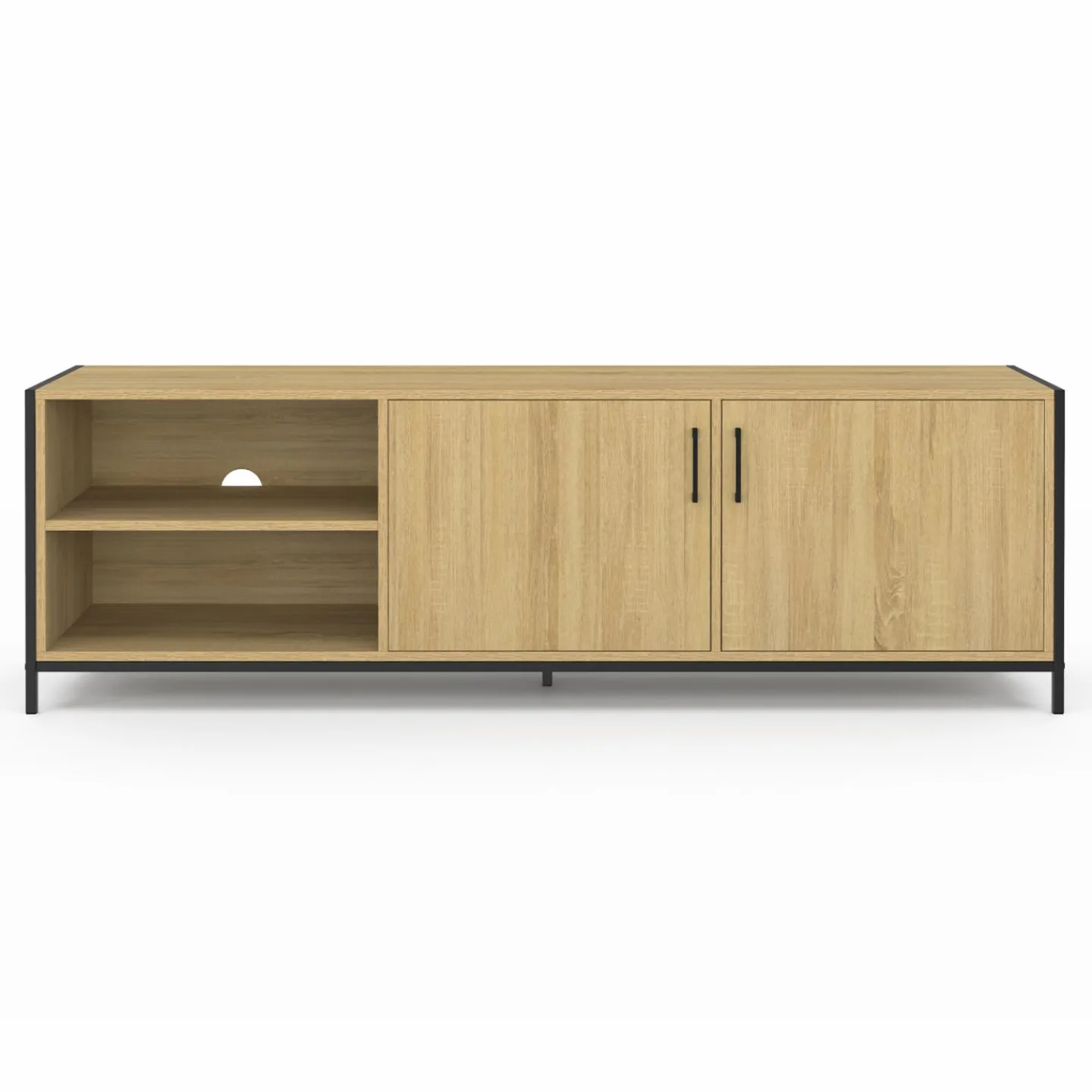 Meuble TV industriel 160 cm avec 2 portes*IDMarket Online