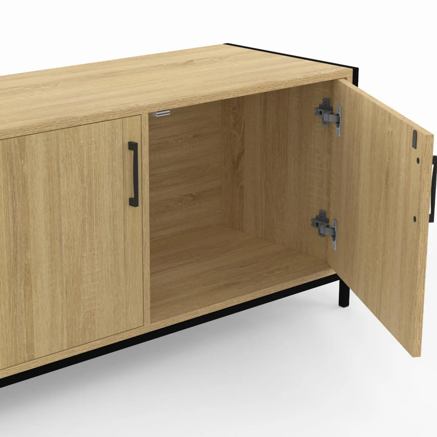 Meuble TV industriel 160 cm avec 2 portes*IDMarket Online