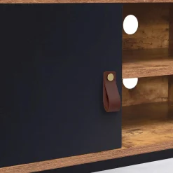 Meuble TV industriel bois métal 2 tiroirs avec placard*IDMarket Clearance