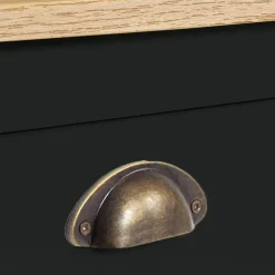 Meuble TV noir 113 cm 2 placards*IDMarket Online