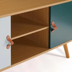 Meuble TV nordique bois et vert*IDMarket Outlet