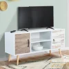 Meuble TV scandinave blanc 2 portes*IDMarket