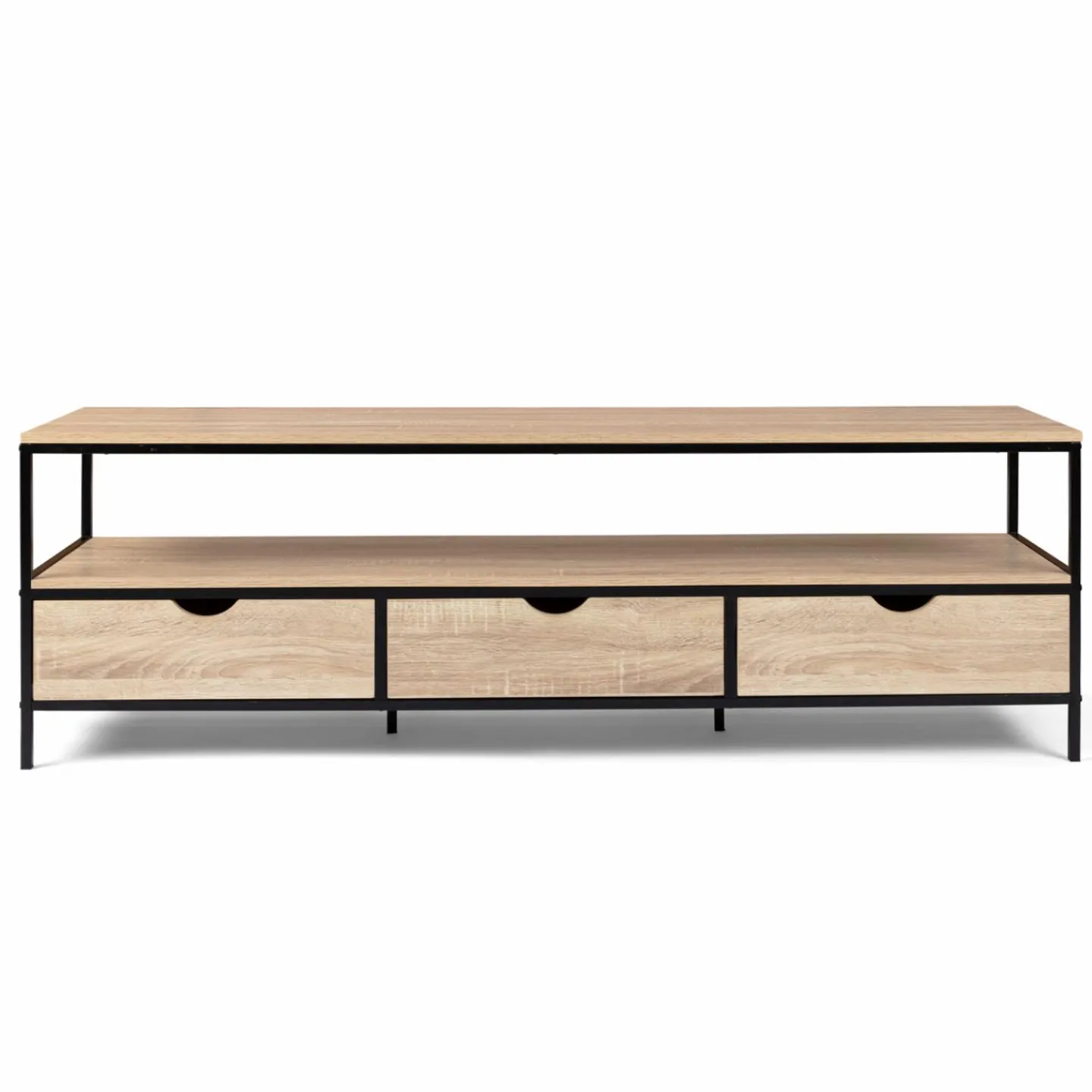 Meuble TV style industriel 3 tiroirs 160 cm*IDMarket Discount