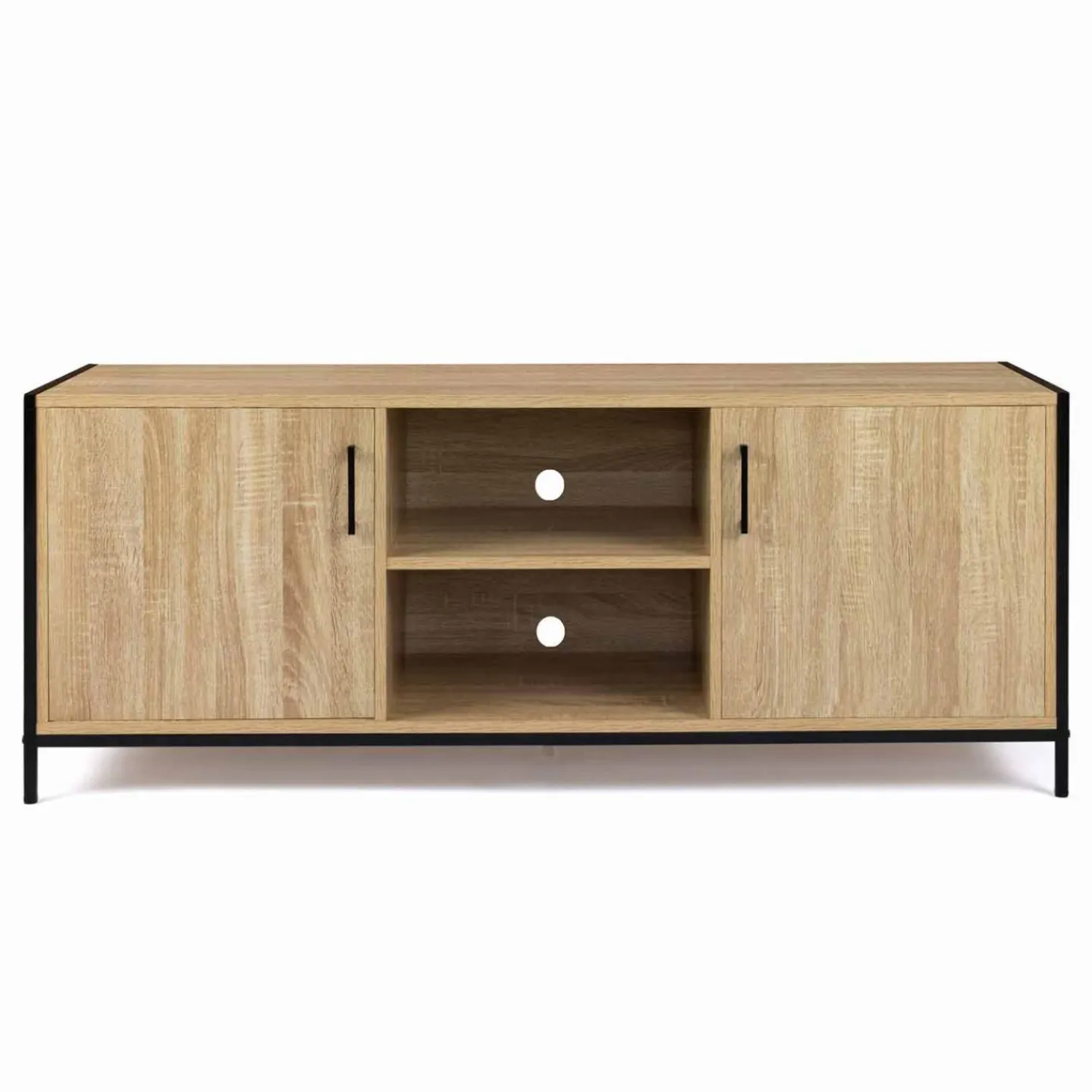 Meuble TV style industriel 2 portes 140 cm*IDMarket New