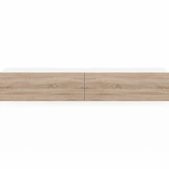 Meuble TV suspendu blanc et bois*IDMarket