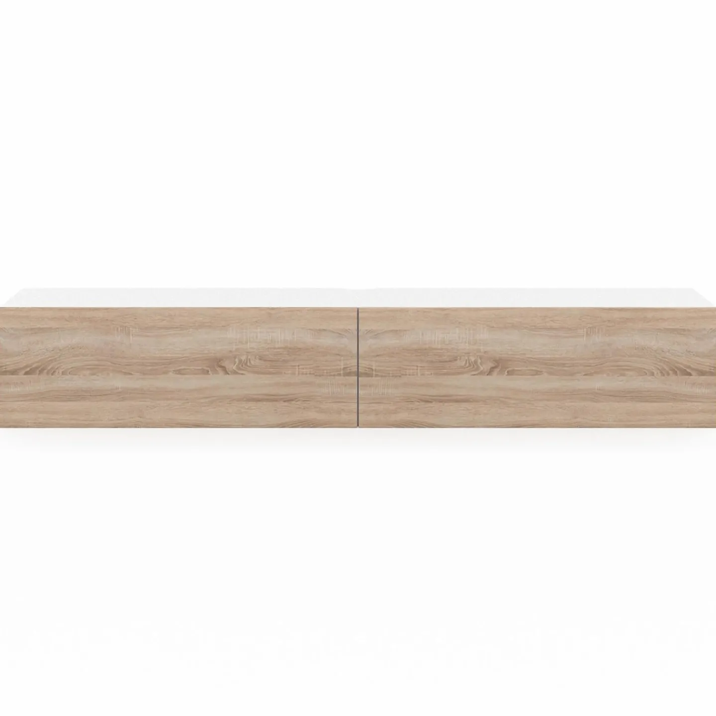 Meuble TV suspendu blanc et bois*IDMarket