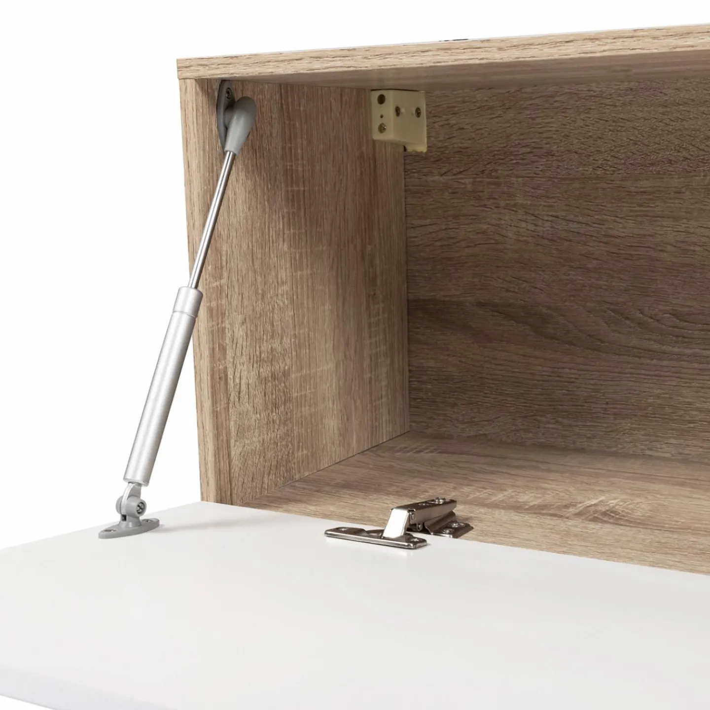 Meuble TV suspendu bois et blanc*IDMarket Discount