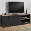 Meuble TV vintage bois et noir*IDMarket Sale