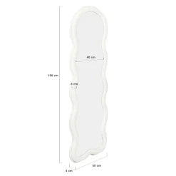 Miroir vague en tissu bouclette crème 150 x 50 cm*IDMarket Best