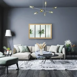 Miroir verrière bois et métal design industriel 110x70 cm*IDMarket Outlet