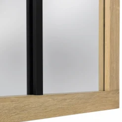 Miroir verrière bois et métal design industriel 110x70 cm*IDMarket Outlet