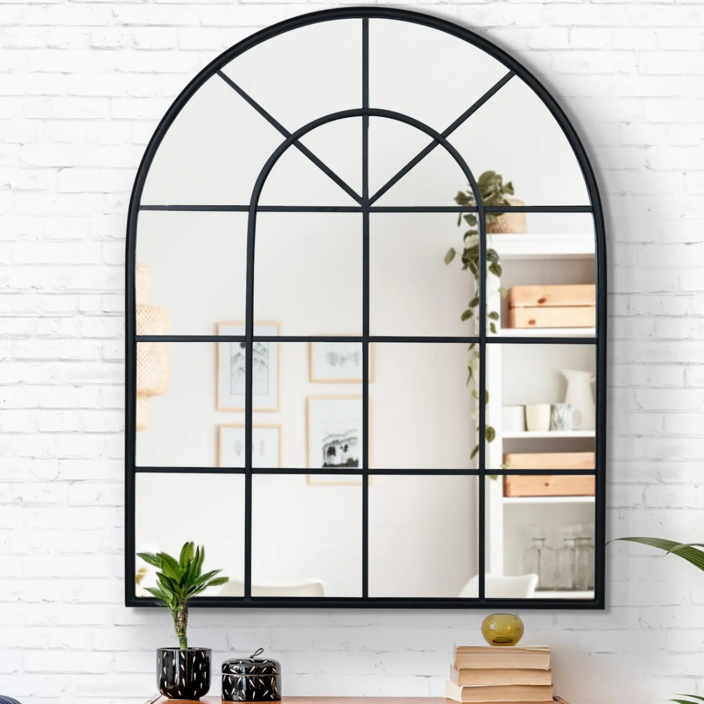 Miroir verrière en arche 80 x 100 cm*IDMarket Discount