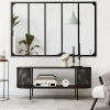 Miroir verrière noir 140 x 84 cm industriel*IDMarket Outlet