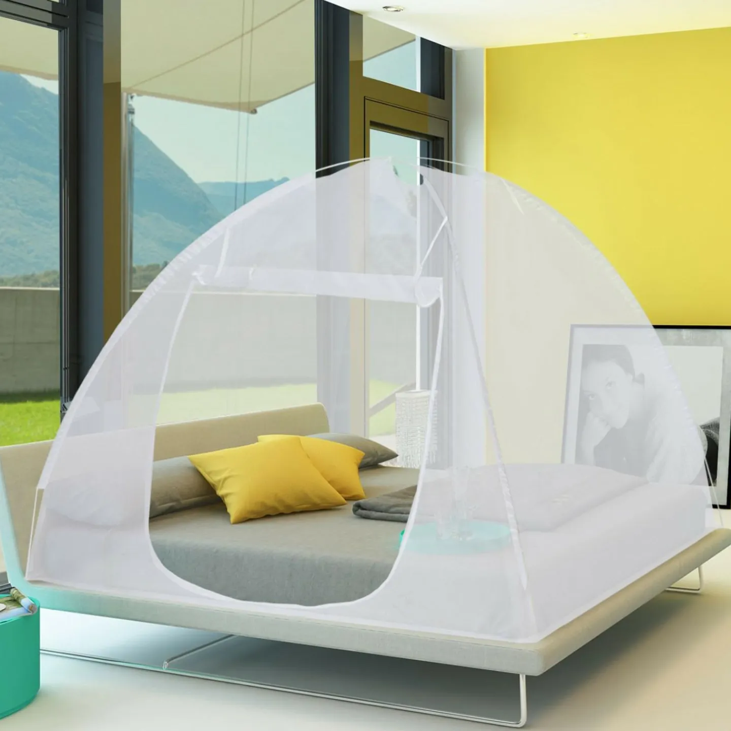 Moustiquaire lit dôme pop-up 195x150 cm*IDMarket Discount