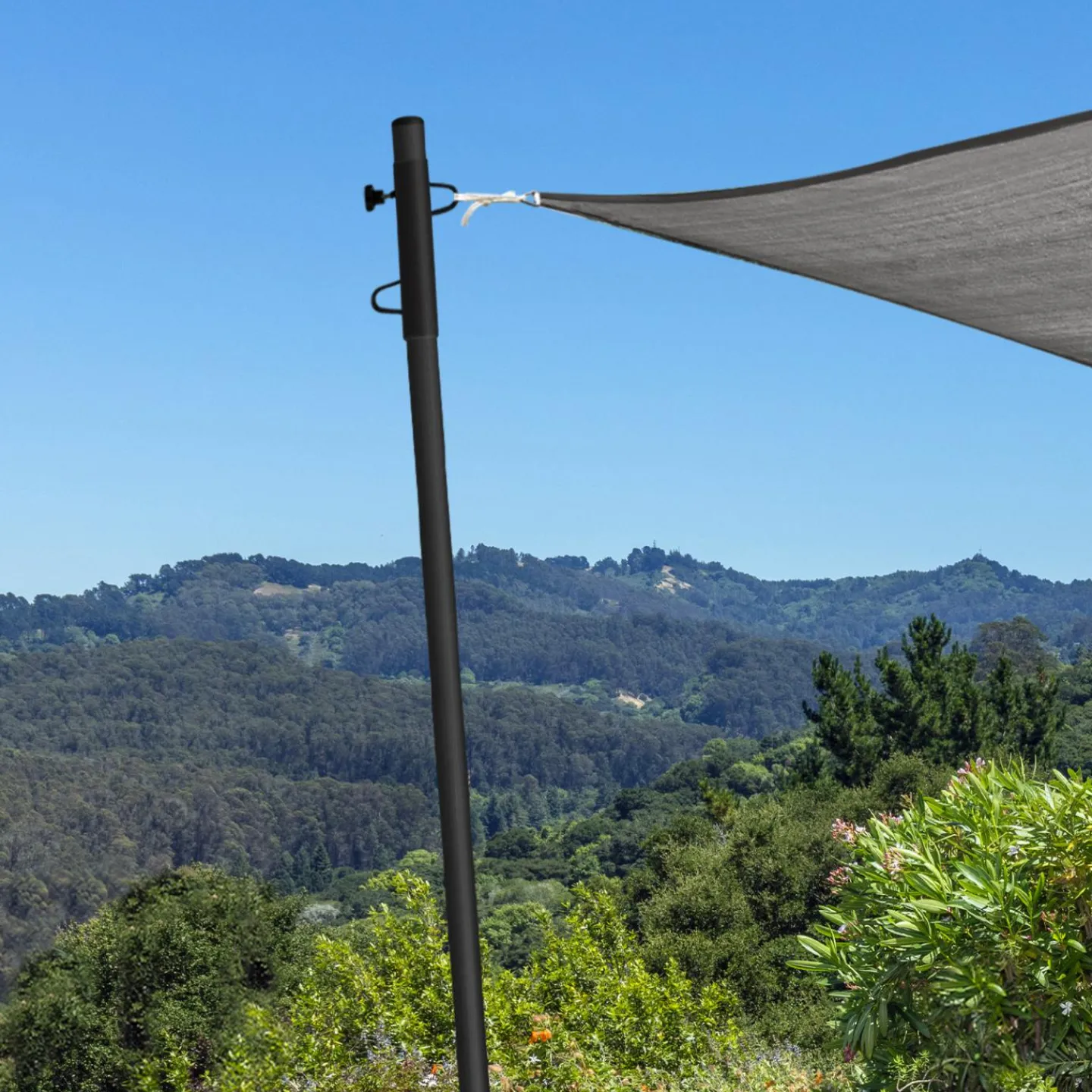 Mâts réglables de fixation pour voile d’ombrage x2*IDMarket Outlet