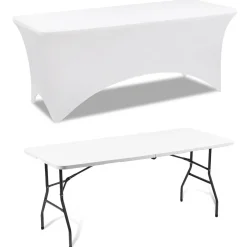 Nappe rectangulaire extensible blanche*IDMarket Outlet
