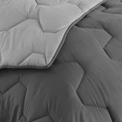 Pack couette oreiller 220x240 cm bicolore gris clair et foncé*IDMarket