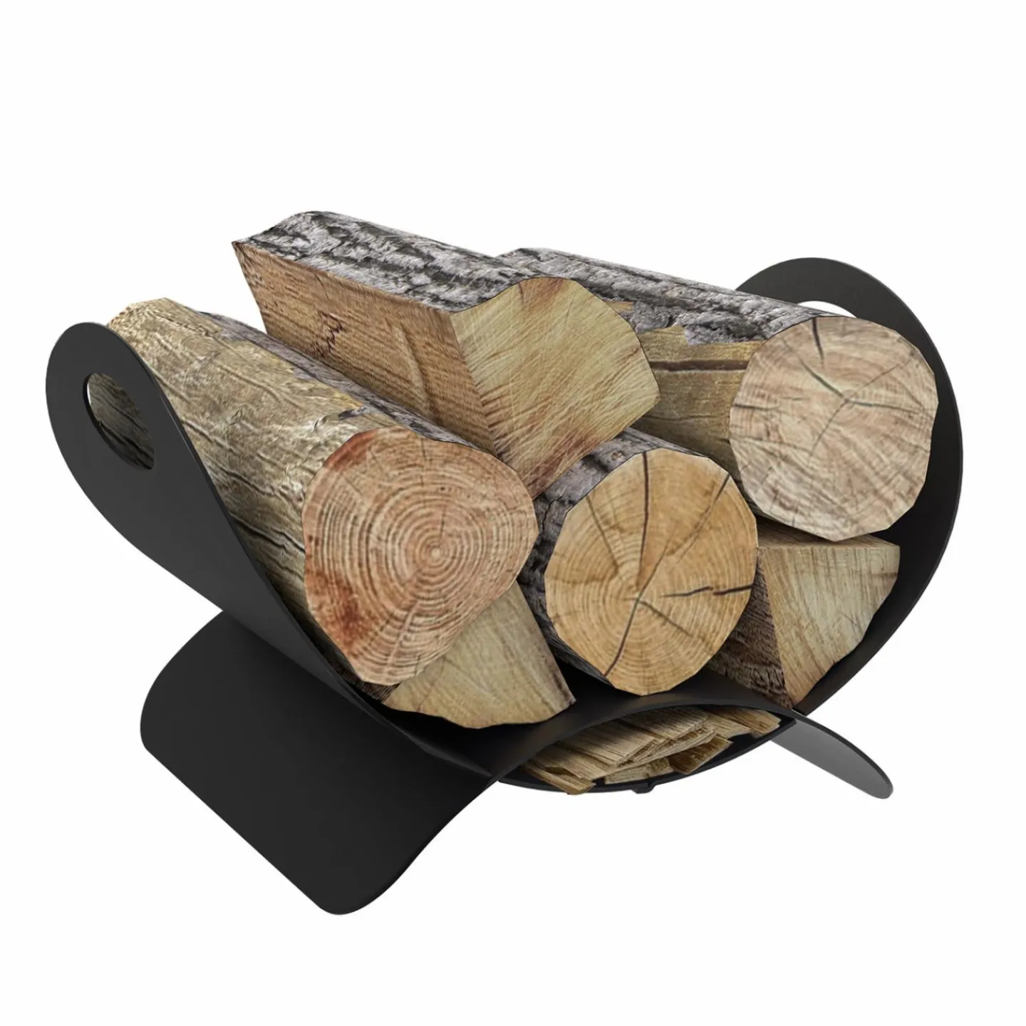 Panier à bûches en métal noir 40 x 30 x 25 cm*IDMarket Discount