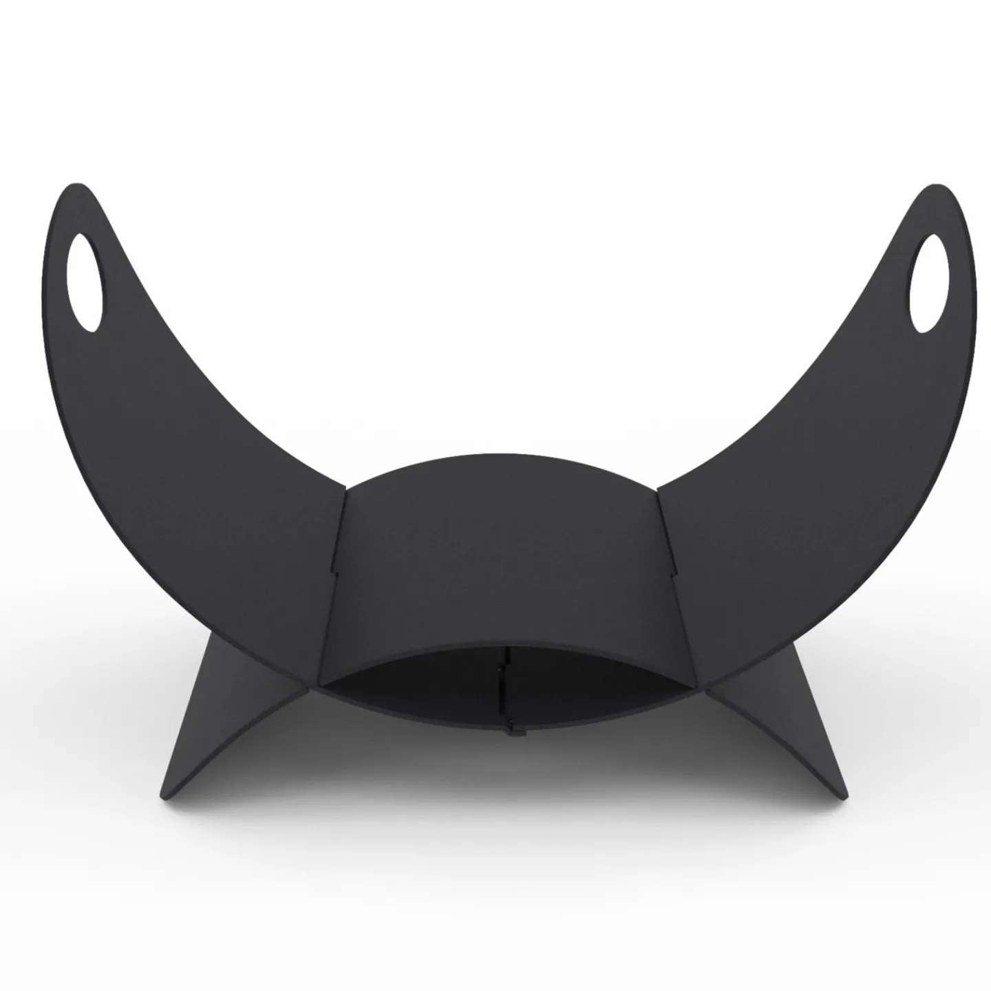 Panier à bûches en métal noir 40 x 30 x 25 cm*IDMarket Discount