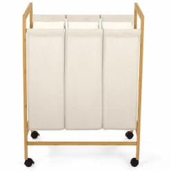 Panier à linge bambou 3 compartiments*IDMarket Clearance