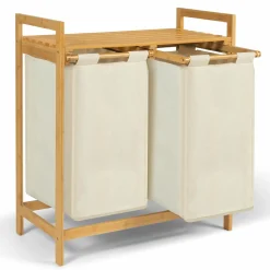 Panier à linge double écru*IDMarket Best