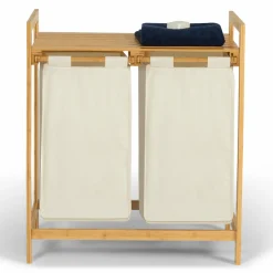 Panier à linge double écru*IDMarket Best