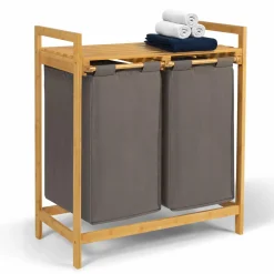 Panier à linge double gris*IDMarket Best