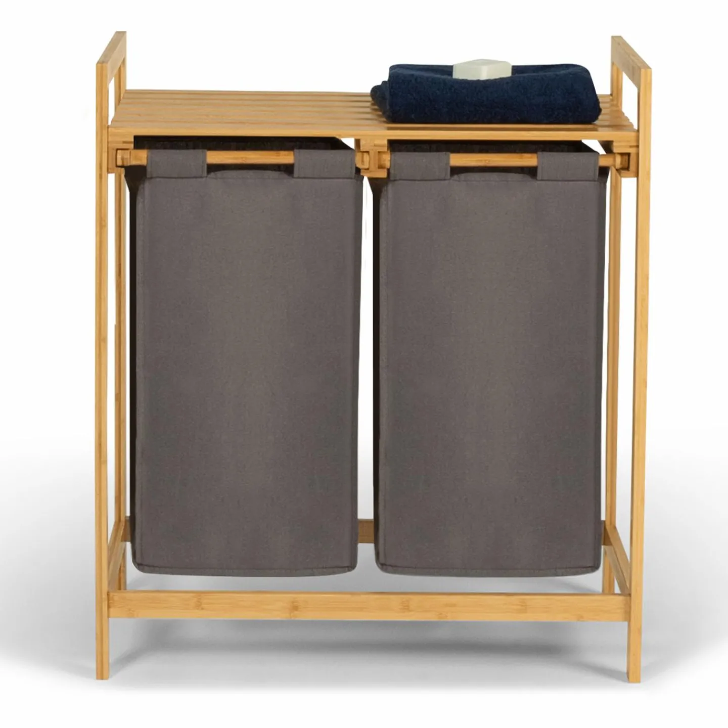 Panier à linge double gris*IDMarket Best