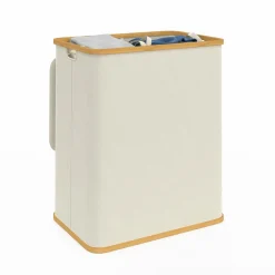 Panier à linge 140L avec 2 bacs amovibles*IDMarket Discount