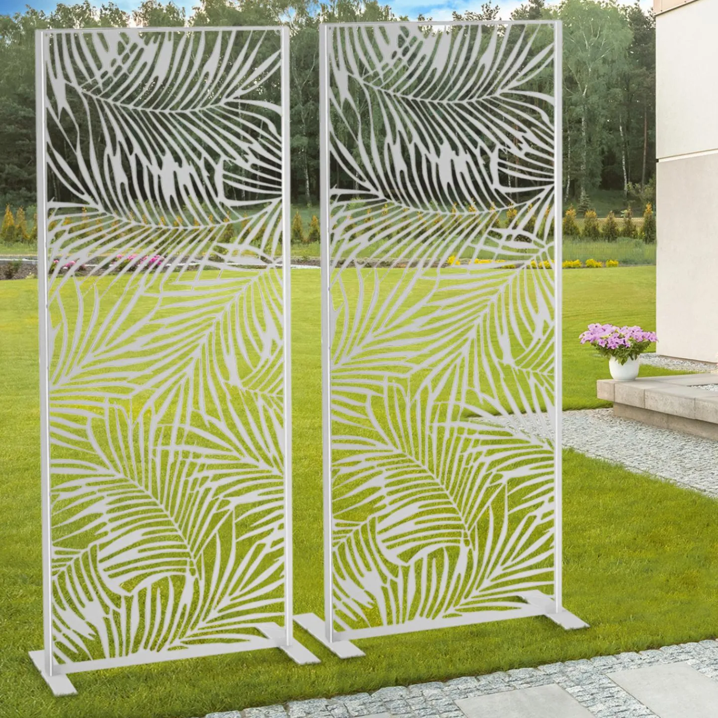 Panneau décoratif universel 150 x 50 CM PALM gris clair*IDMarket Online