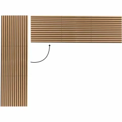 Panneaux acoustiques en tasseaux de bois chêne clair et noir de 250 x 60 CM*IDMarket