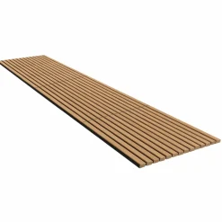 Panneaux acoustiques en tasseaux de bois chêne clair et noir de 250 x 60 CM*IDMarket