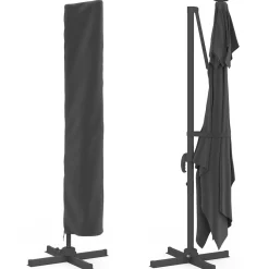 Parasol déporté inclinable 3x4 m rotatif 360 gris avec LED*IDMarket Discount