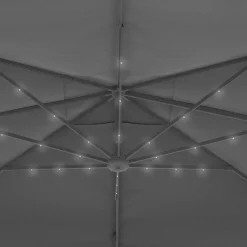 Parasol déporté inclinable 3x4 m rotatif 360 gris avec LED*IDMarket Discount