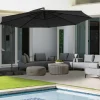 Parasol déporté rotatif 350 cm coloris gris*IDMarket Discount