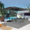 Parasol déporté 3x4 m gris*IDMarket Hot