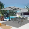 Parasol déporté 3x4 m rotatif 360 coloris gris clair*IDMarket Hot