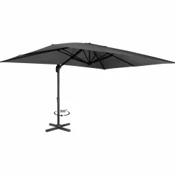 Parasol rectangulaire déporté 3x4 m gris*IDMarket Sale