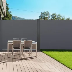 Paravent double rétractable 180 x 800 cm gris anthracite*IDMarket Outlet