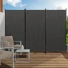 Paravent extérieur / intérieur sur pieds 3 panneaux gris anthracite*IDMarket Hot