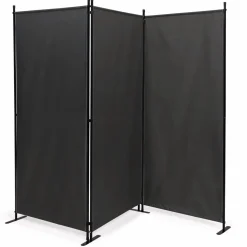 Paravent extérieur / intérieur sur pieds 3 panneaux gris anthracite*IDMarket Hot