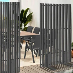 Paravent extérieur ajouré 150x80 cm claustra extérieur gris anthracite*IDMarket New