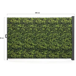 Paravent extérieur rétractable 400x180 cm store latéral motif feuillage*IDMarket Clearance